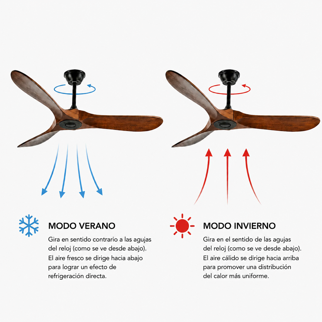 Ventilador de techo de madera Lorenna