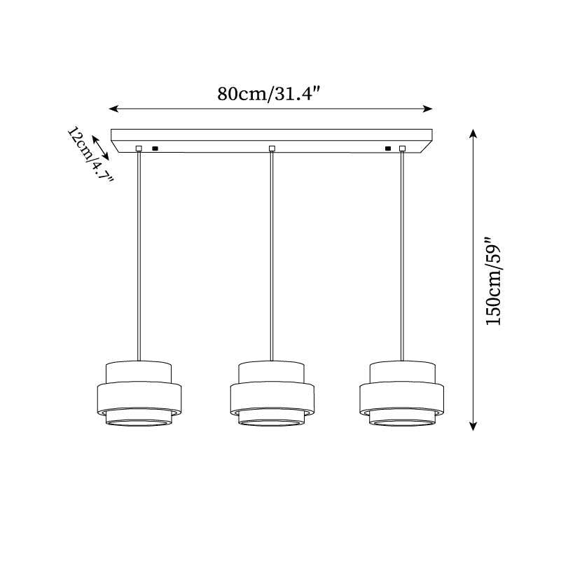 Lámpara colgante tubular Bemalo