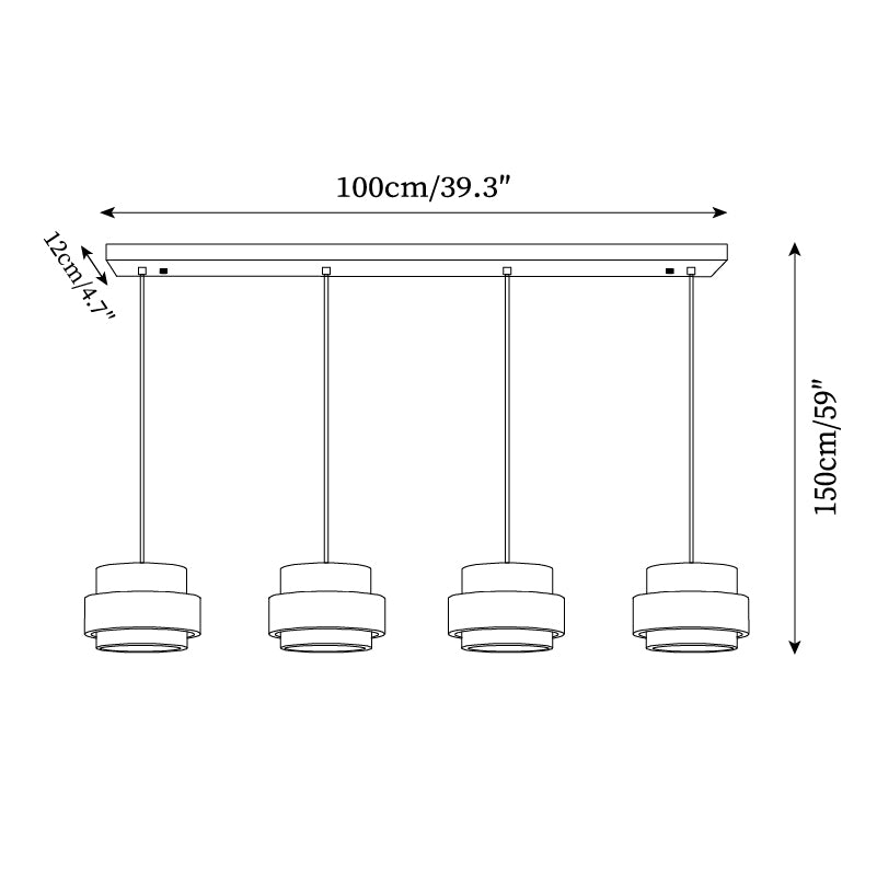 Lámpara colgante tubular Bemalo
