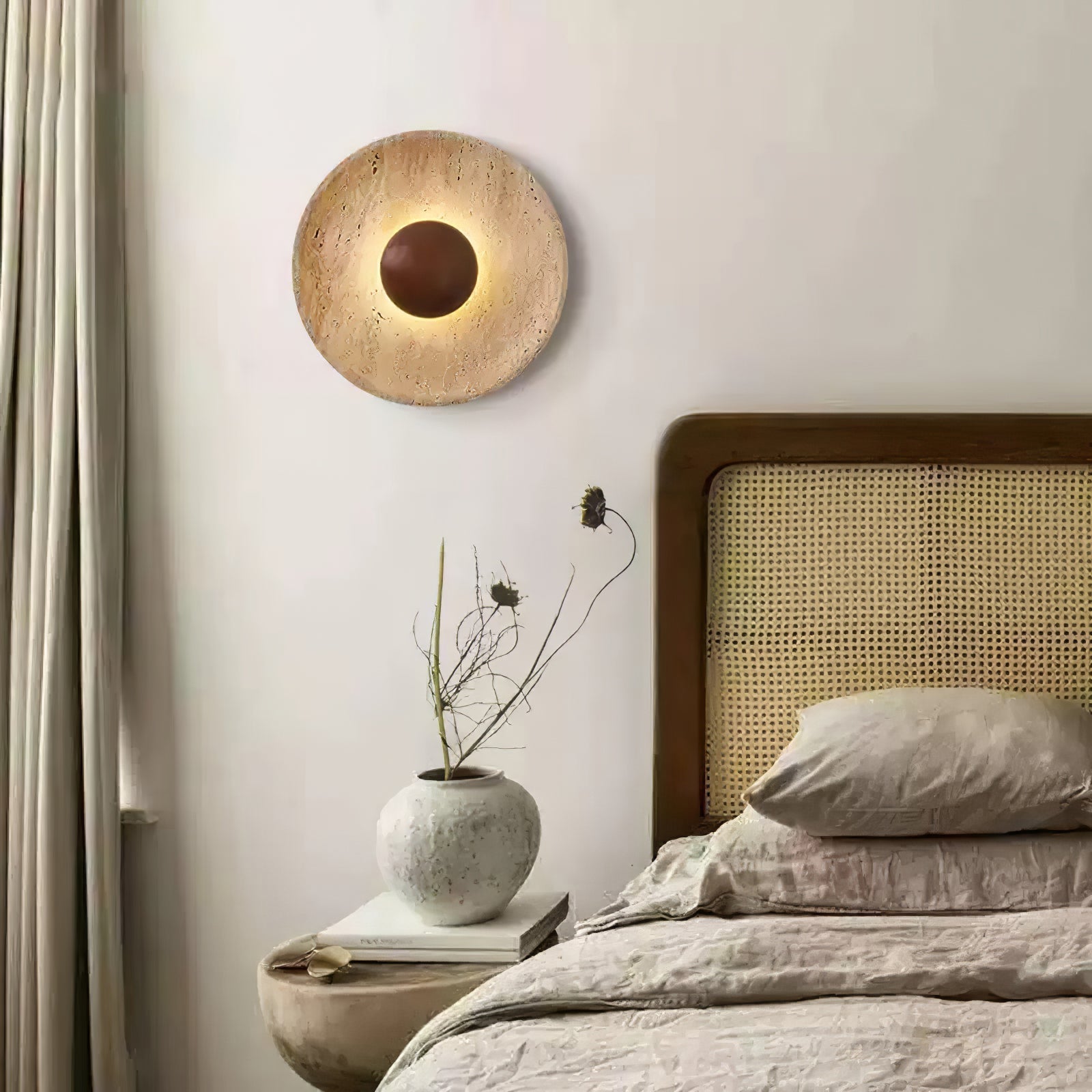 Lámpara de pared Tello de travertino
