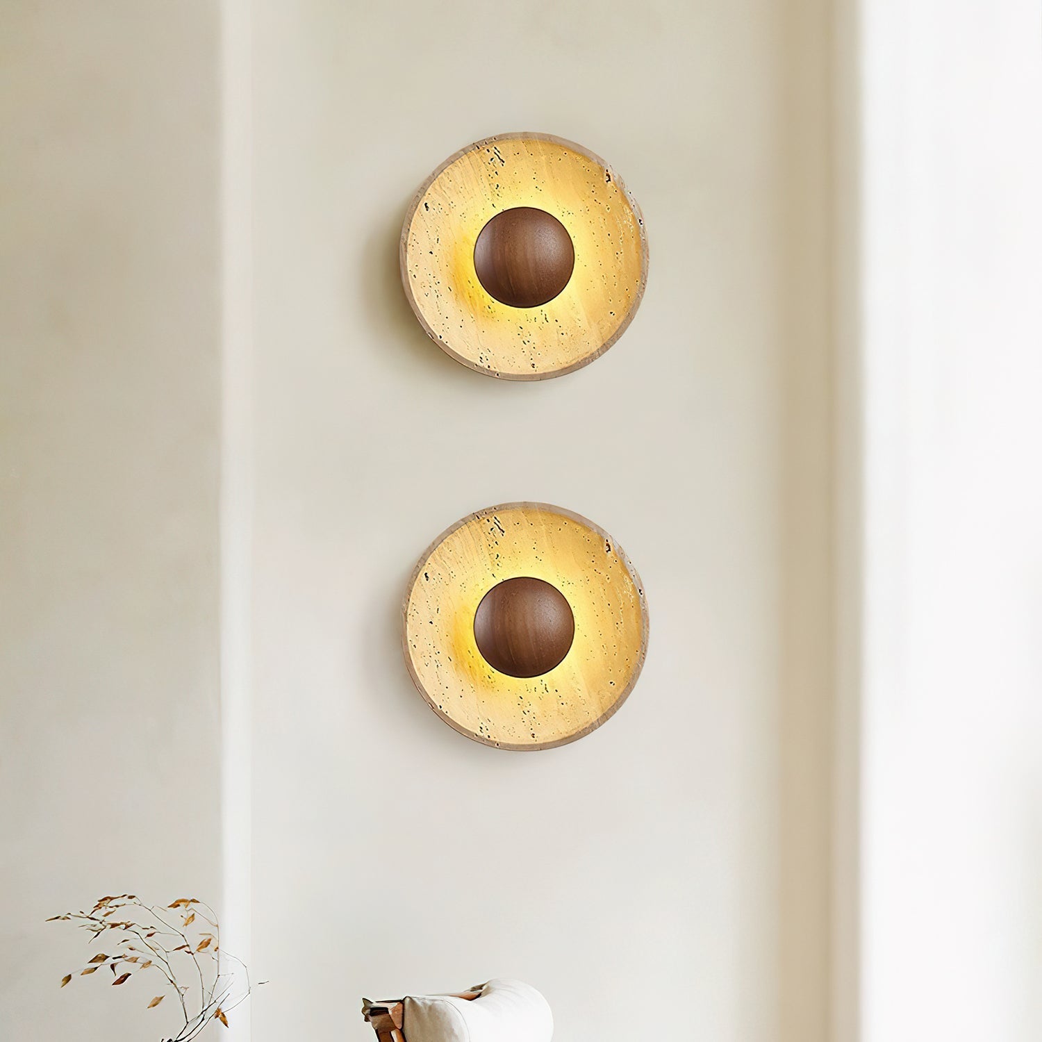 Lámpara de pared Tello de travertino