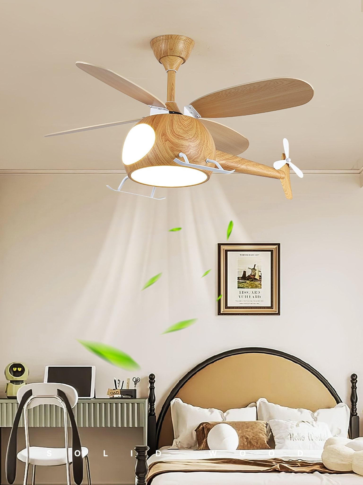 Ventilador de techo Jaraiso con forma de helicóptero