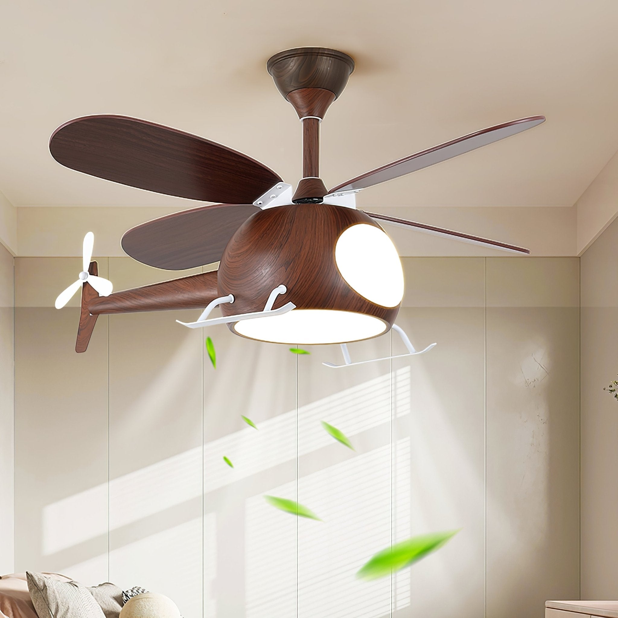 Ventilador de techo Jaraiso con forma de helicóptero