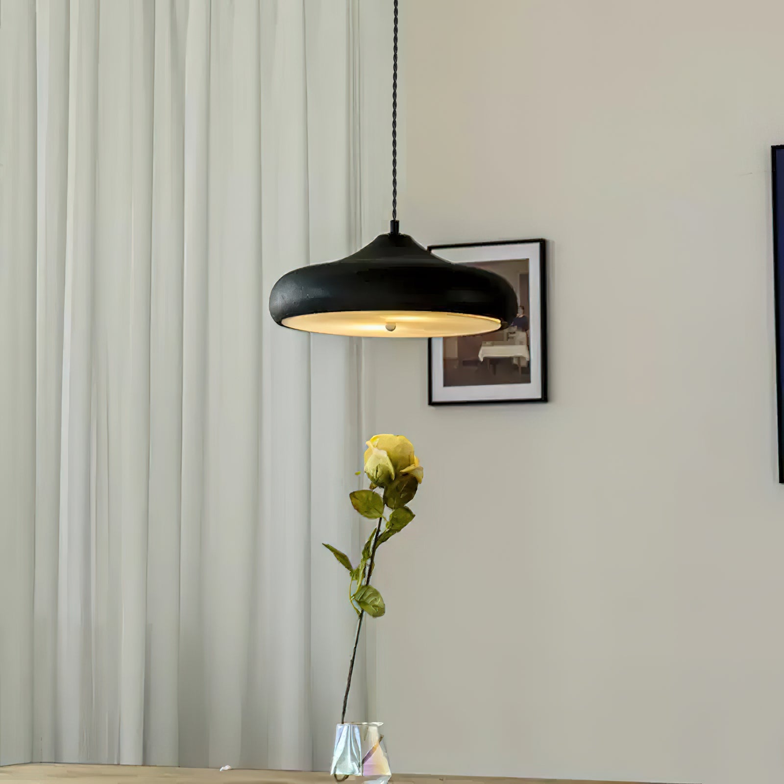 Lámpara colgante redonda Almaeno