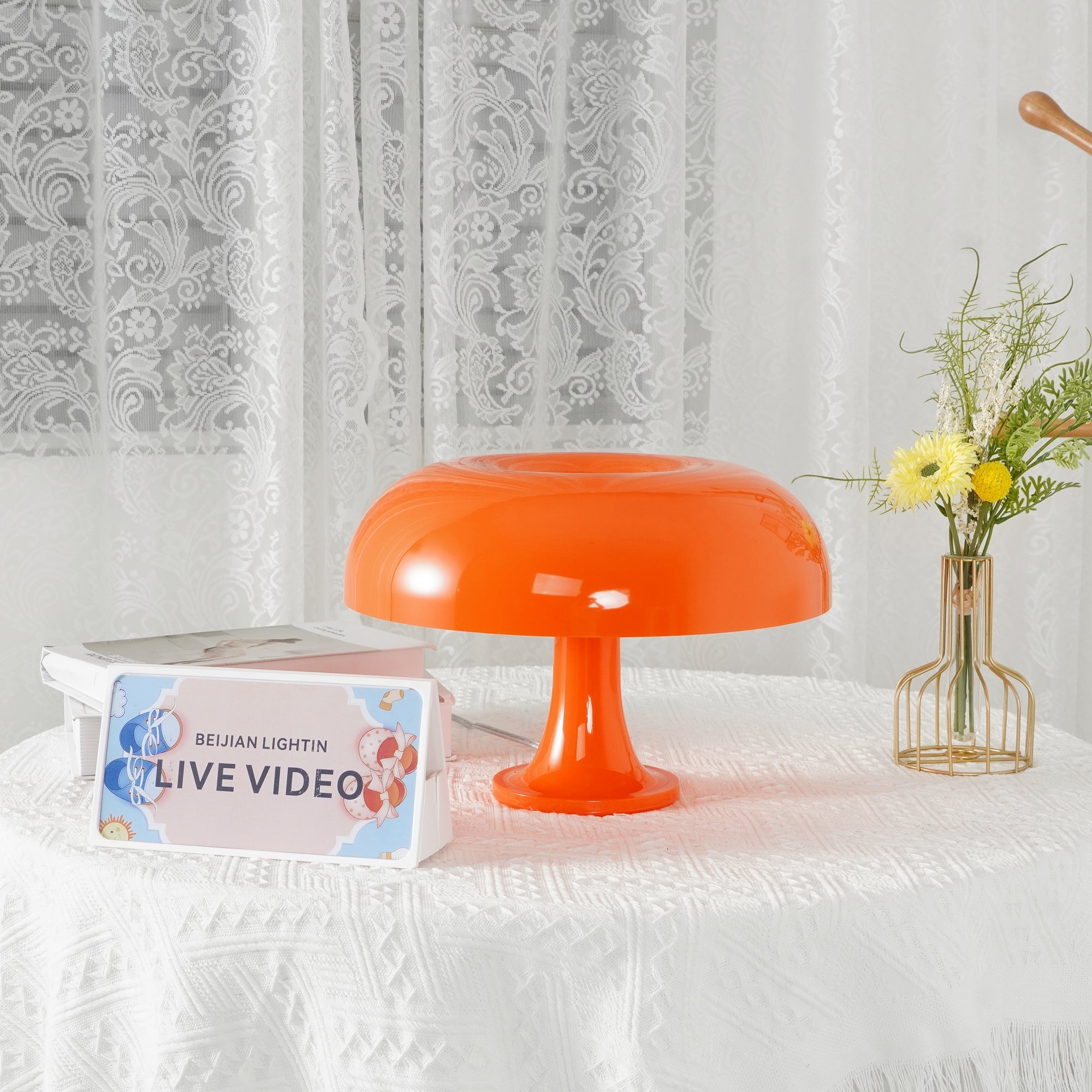 Lámpara de mesa tipo seta Naraila