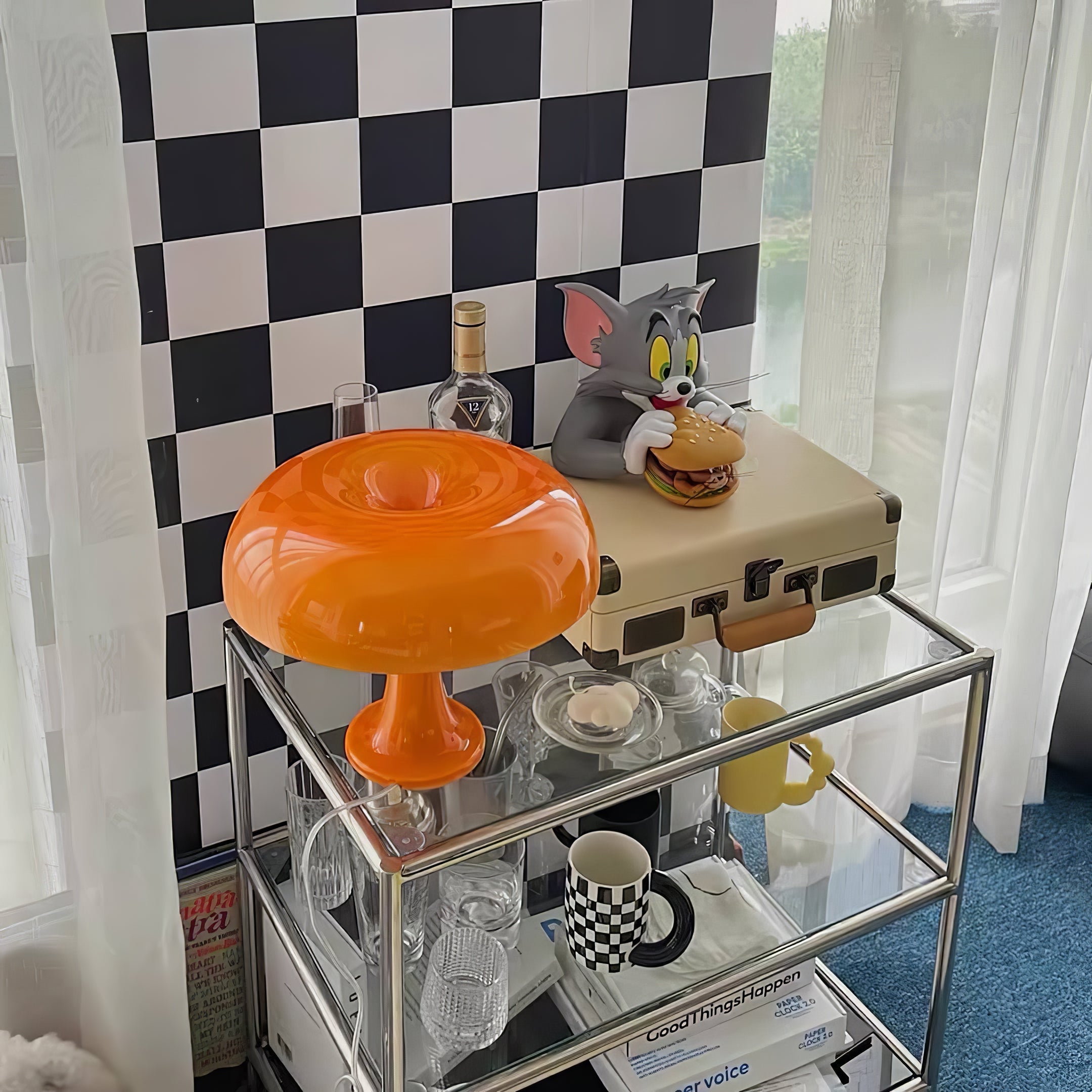 Lámpara de mesa tipo seta Naraila