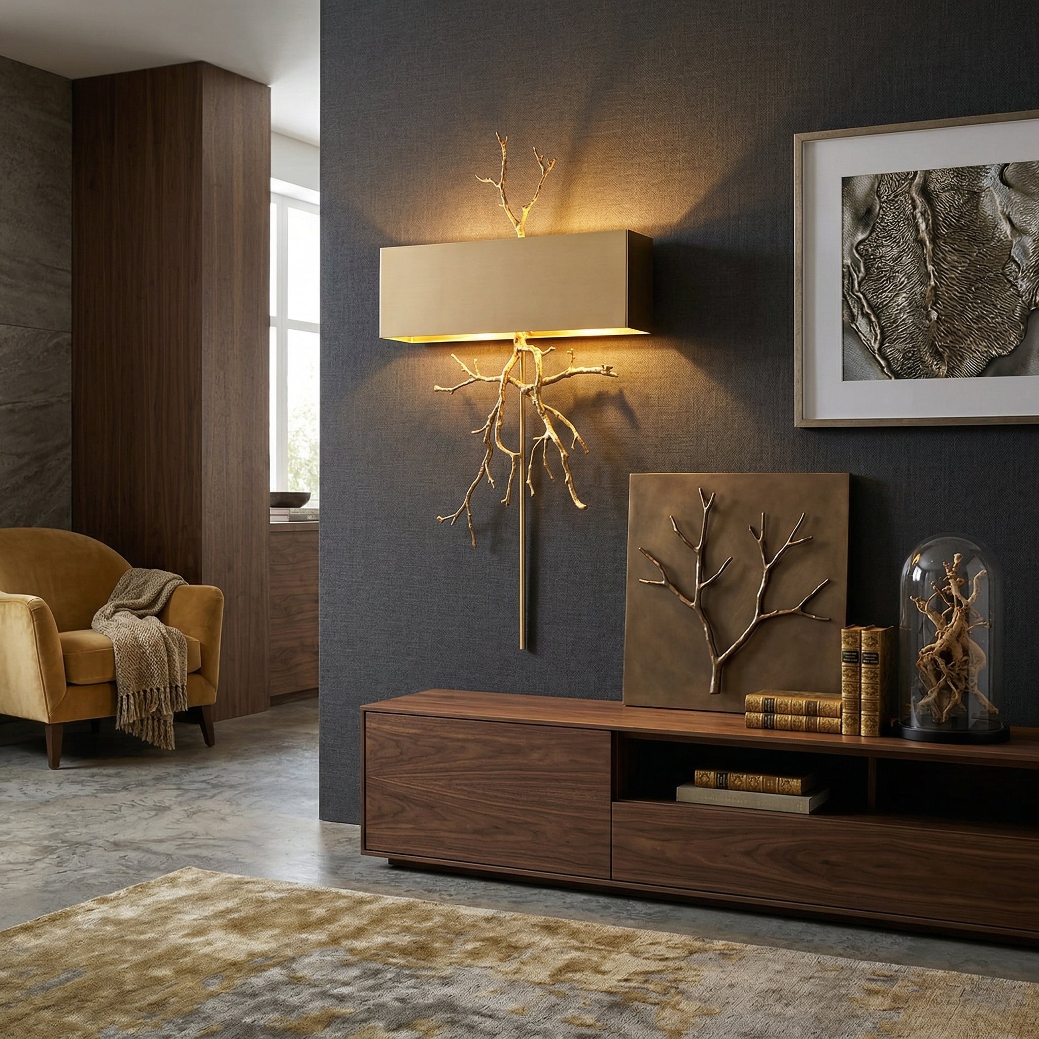 Aplique de pared escultórico Metalis