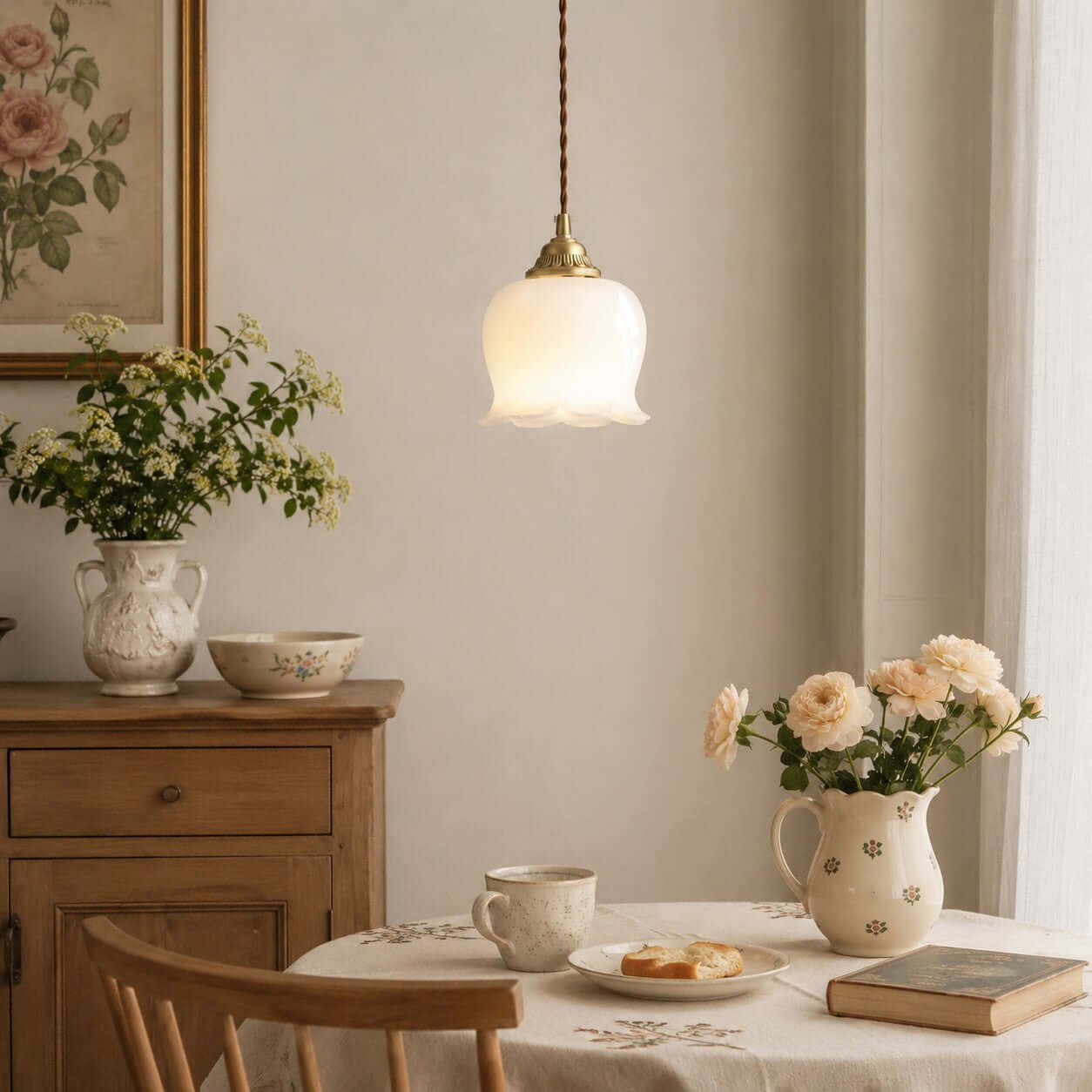Lámpara colgante floral Gemaa