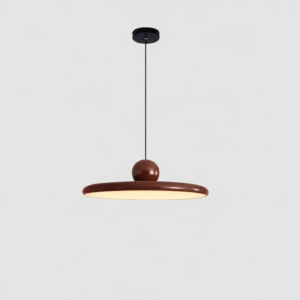 Lámpara colgante redonda Cini Rojo oscuro Luz calida 3000K