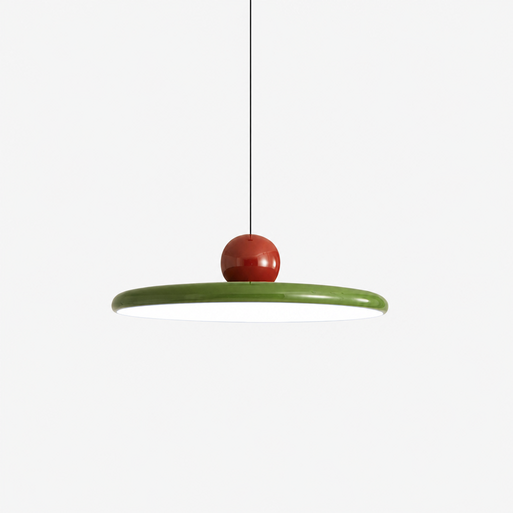 Lámpara colgante redonda Cini Rojo y verde Luz fria 6000K