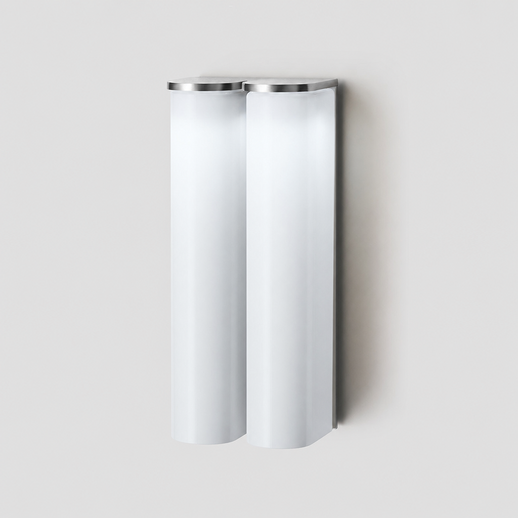 Aplique de pared tubular Olmiven Cromo + vidrio blanco Luz fría