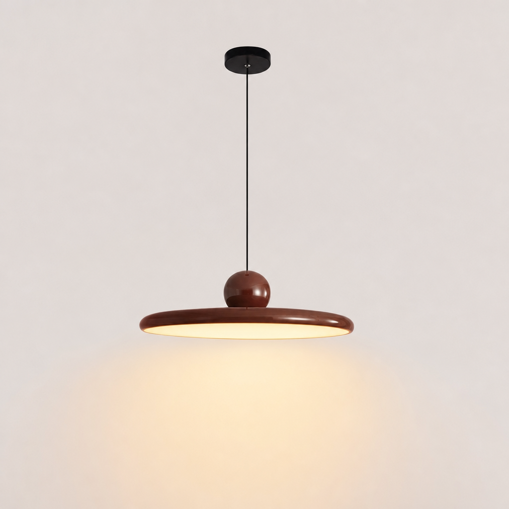 Lámpara colgante redonda Cini Rojo oscuro Luz cálida atenuable Triac
