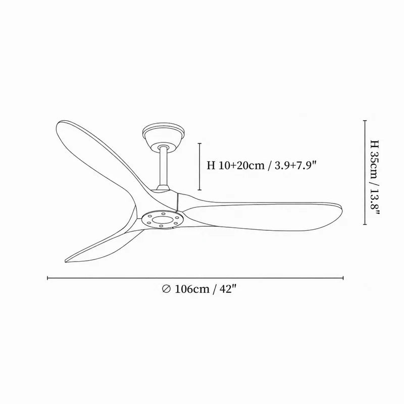 Ventilador de techo de madera Lorenna
