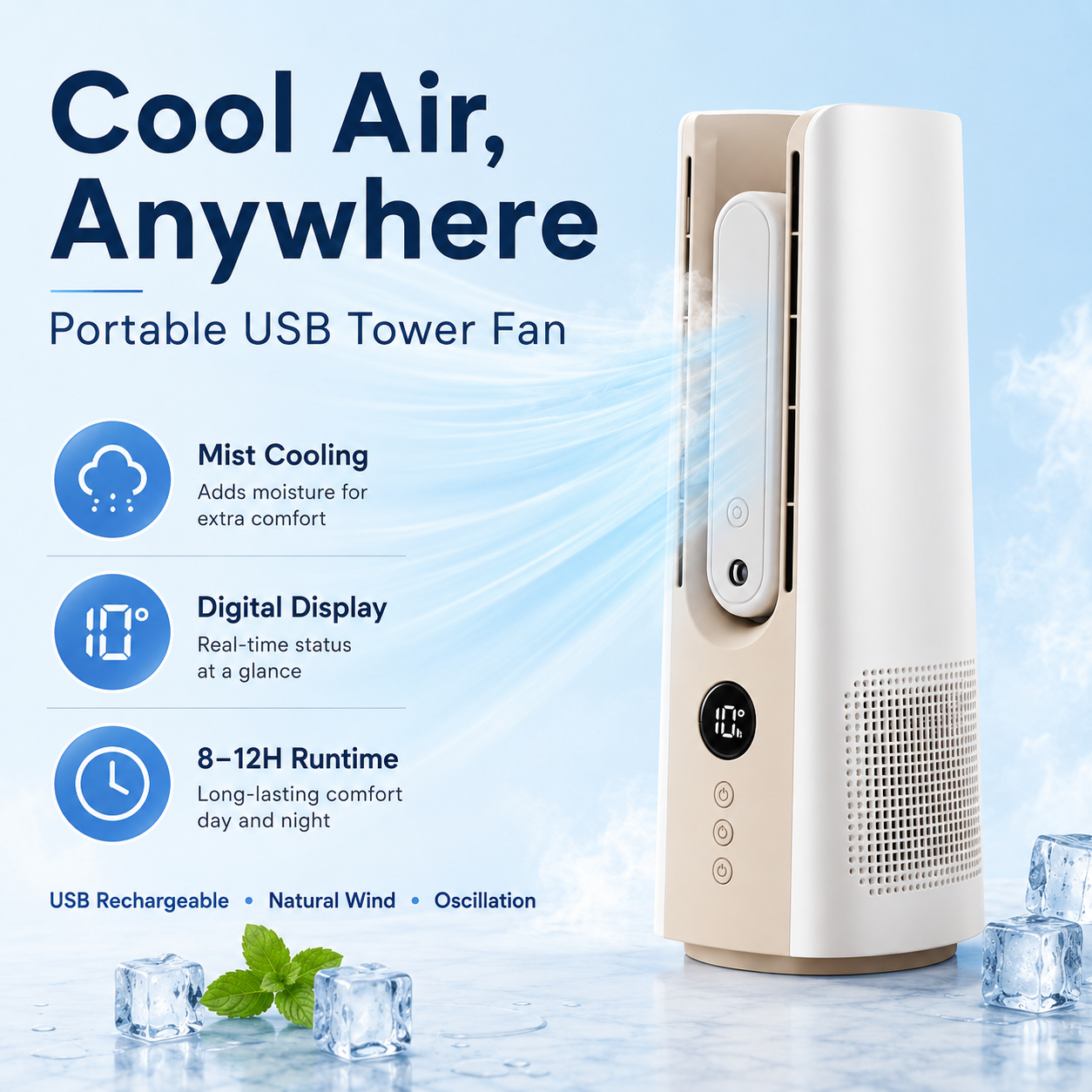 Ventilador de torre portátil Albaano
