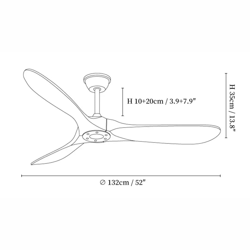Ventilador de techo de madera Lorenna
