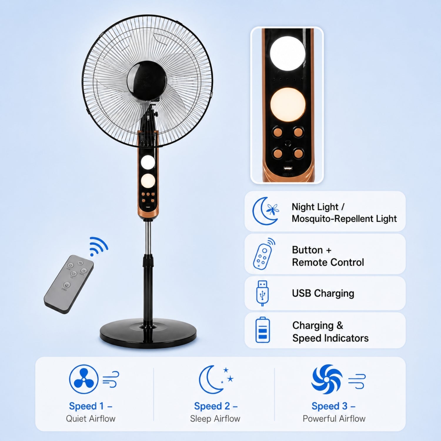 Ventilador de pie Eliaeno