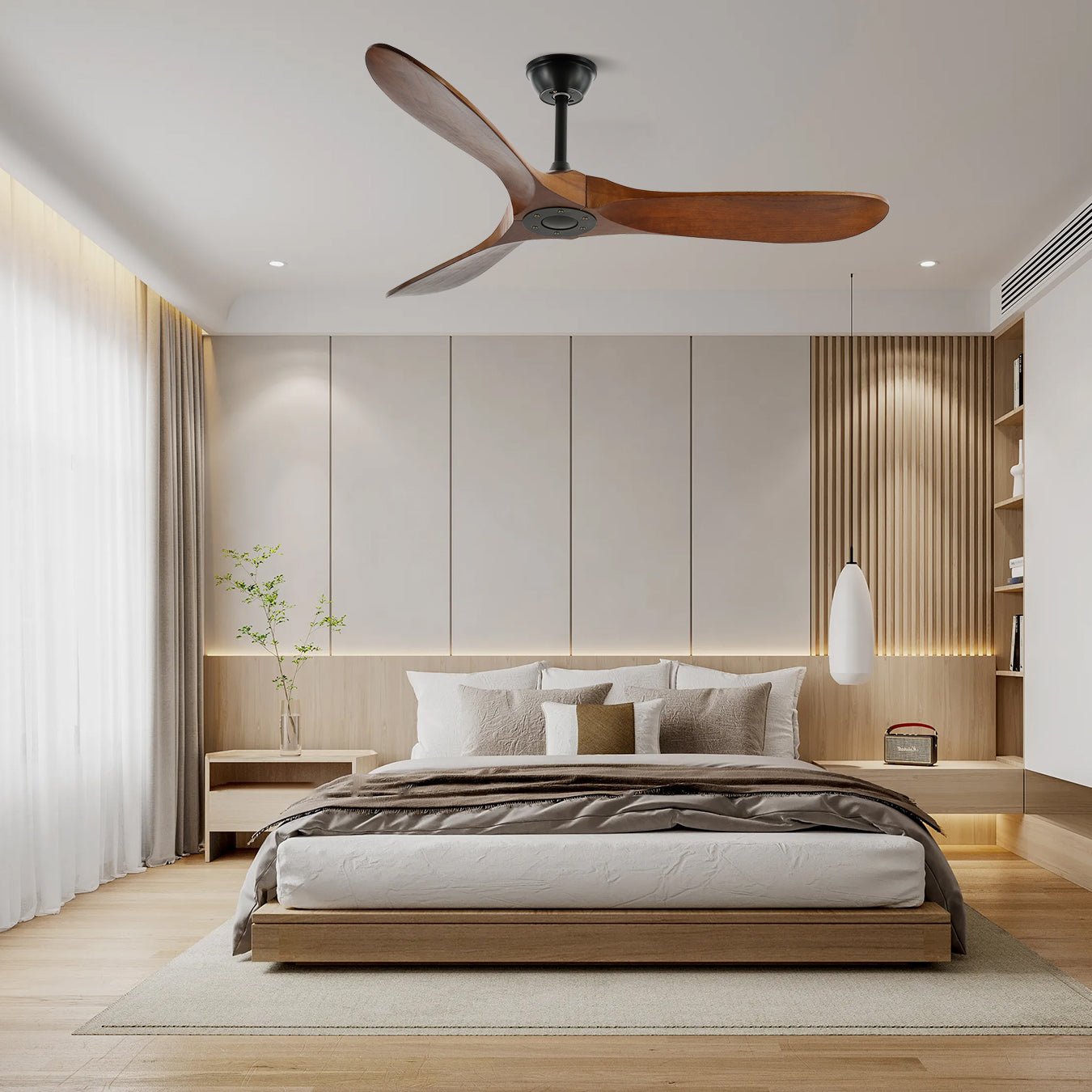 Ventilador de techo de madera Lorenna