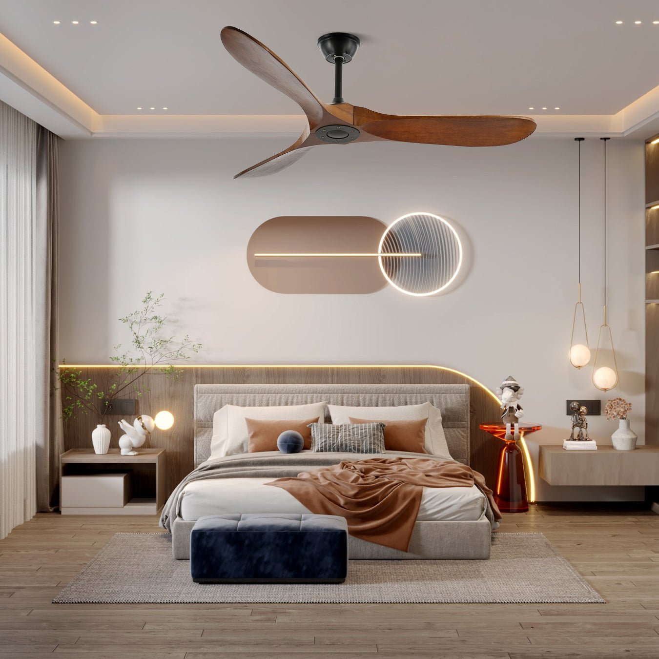 Ventilador de techo de madera Lorenna