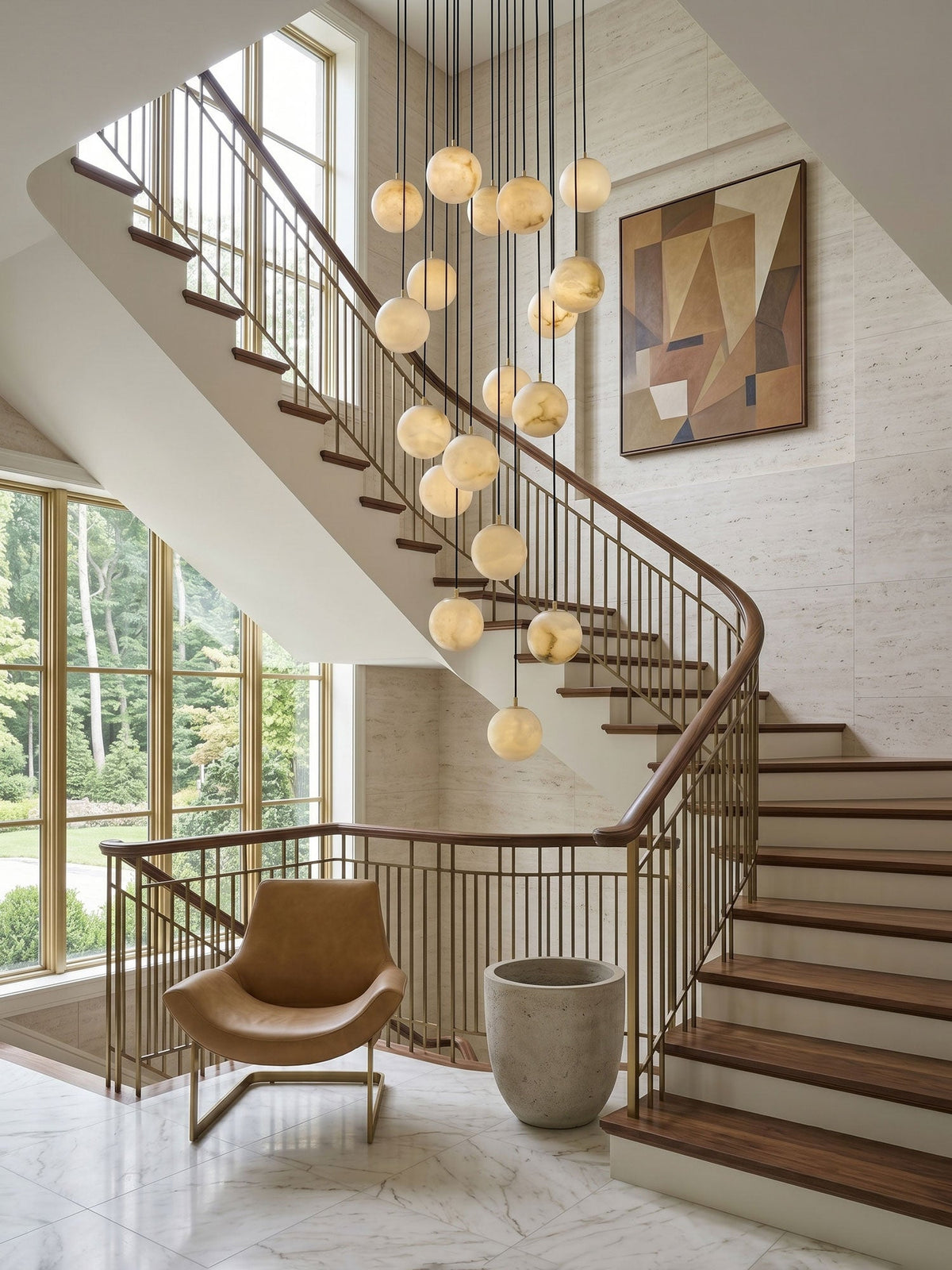Alabaster Balls Cluster Chandelier – detail 6