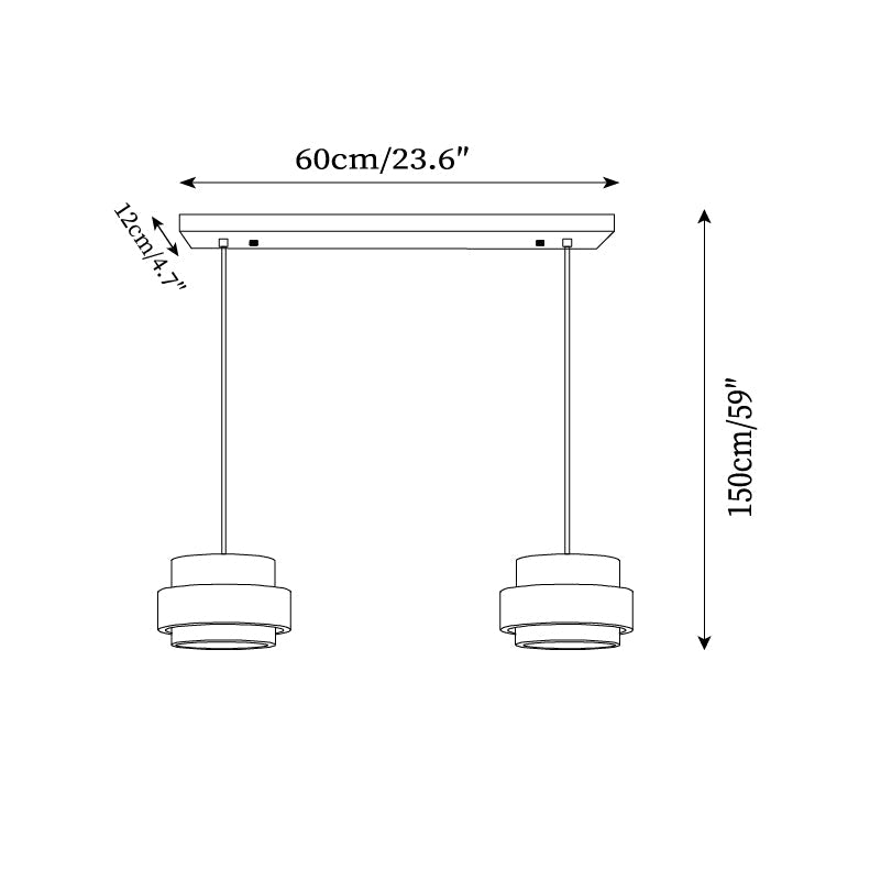 Lámpara colgante tubular Bemalo