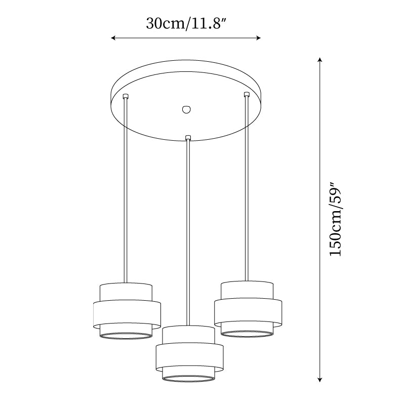 Lámpara colgante tubular Bemalo
