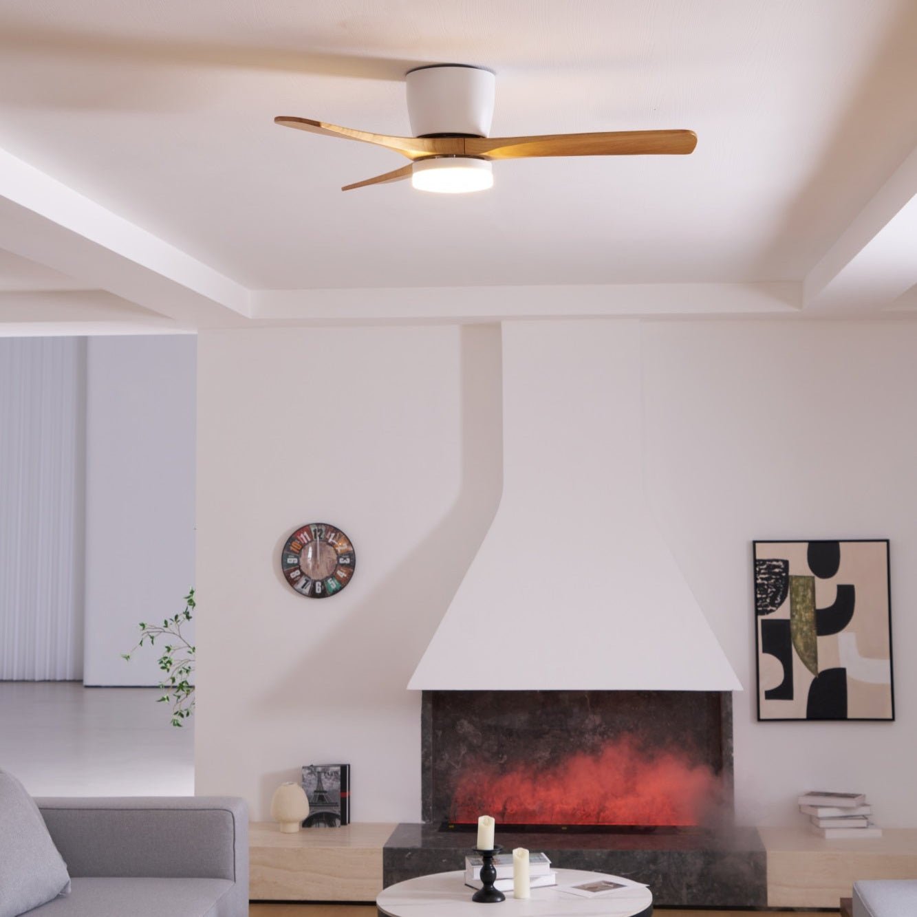 Ventilador de techo LED de madera Looma