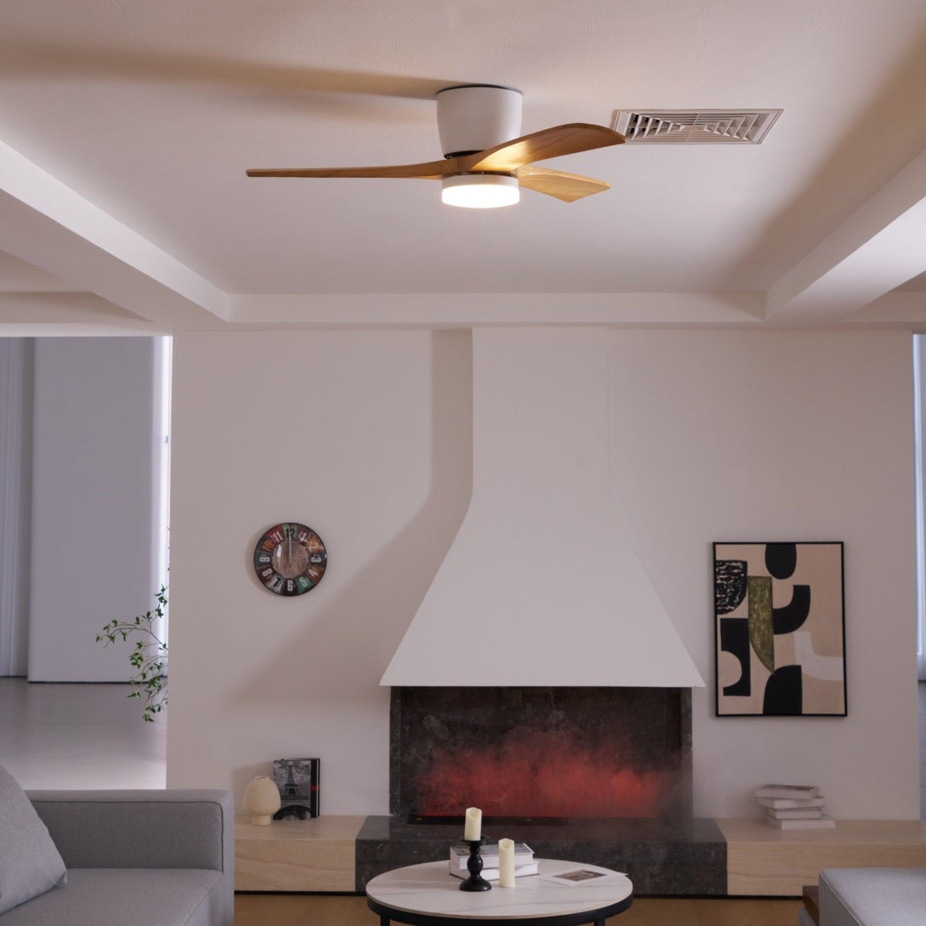 Ventilador de techo LED de madera Looma