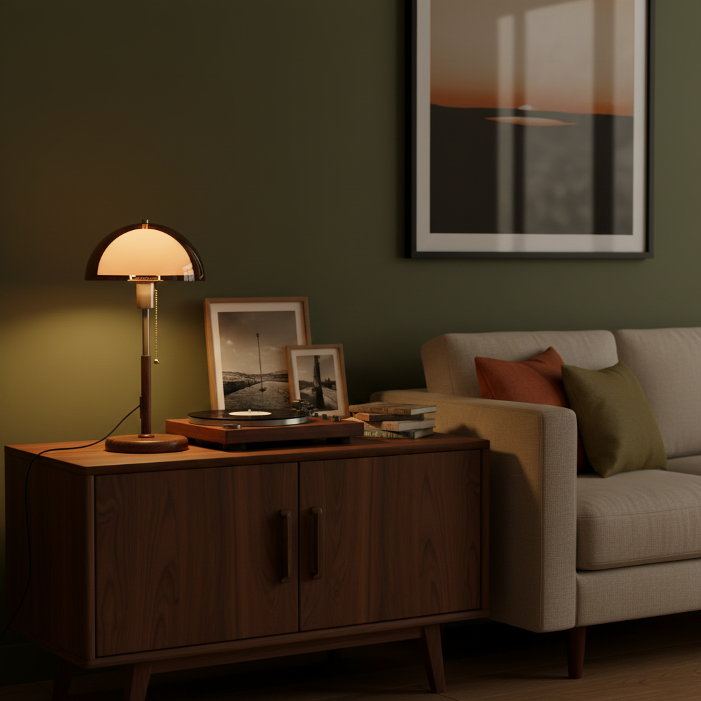 Lámpara de mesa retro Monteorio