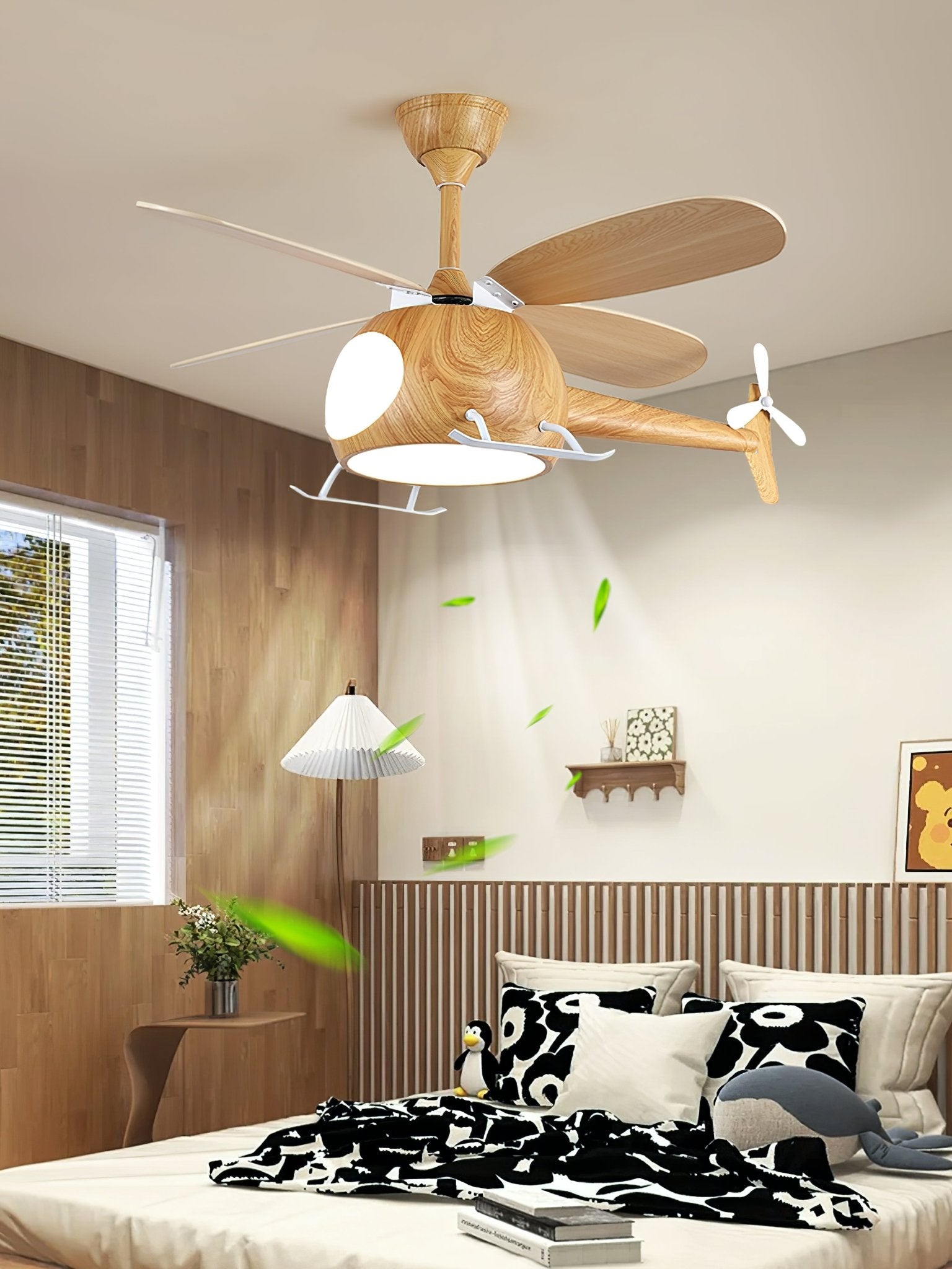 Ventilador de techo Jaraiso con forma de helicóptero