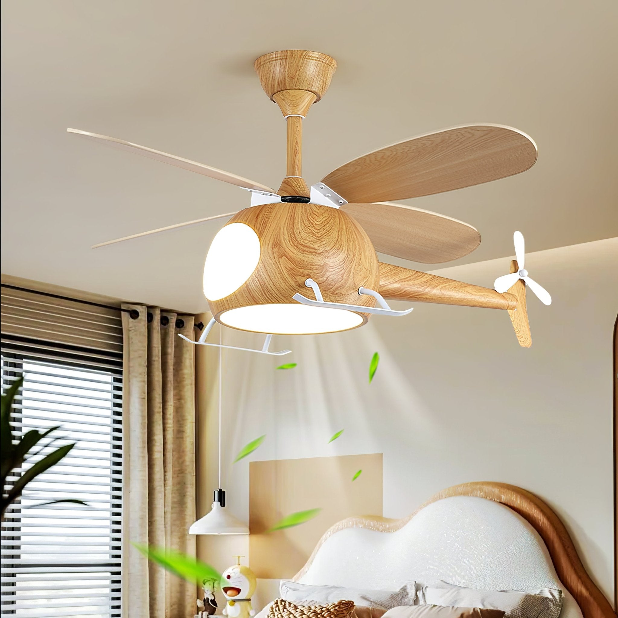 Ventilador de techo Jaraiso con forma de helicóptero