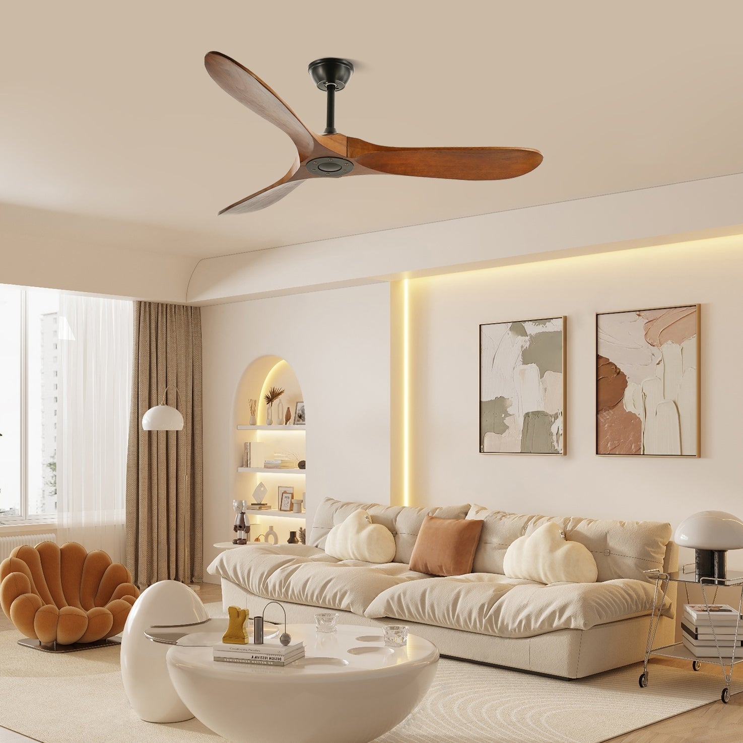 Ventilador de techo de madera Lorenna