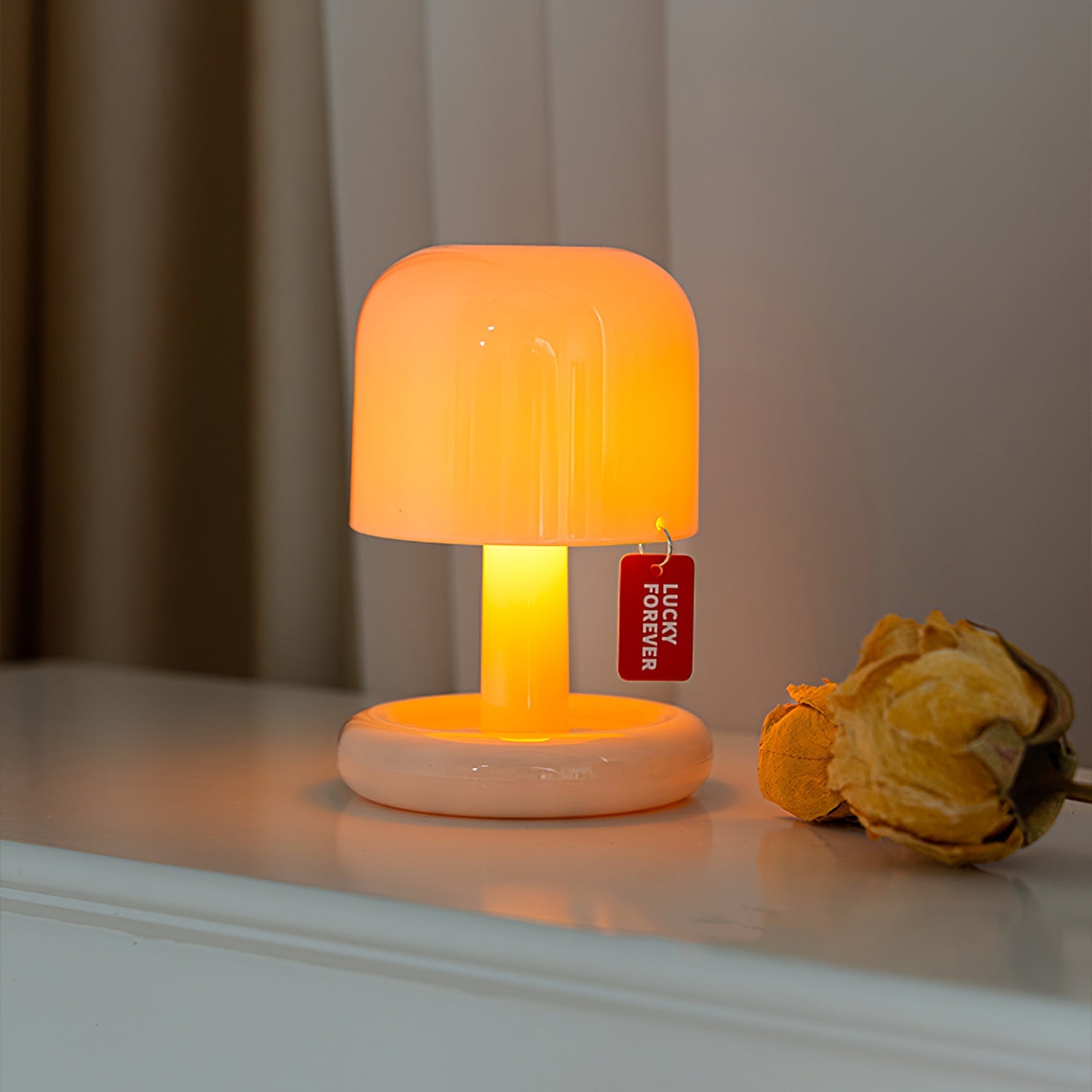 Lámpara de mesa tipo seta Fevelia