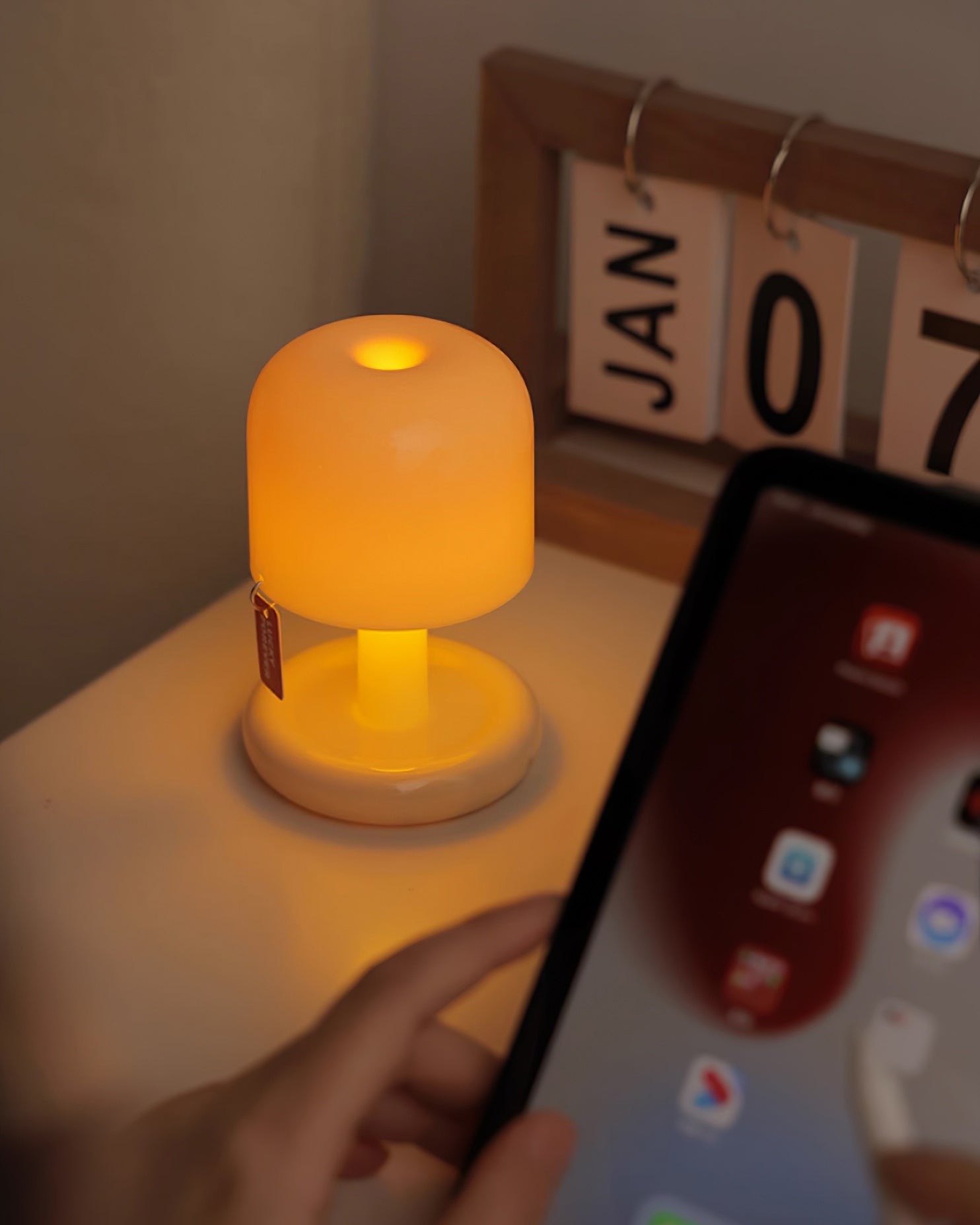 Lámpara de mesa tipo seta Fevelia