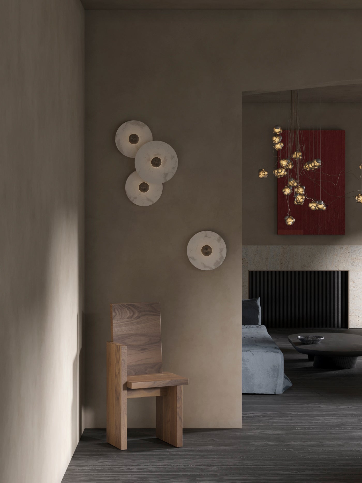 Aplique de pared redondo Ismarven