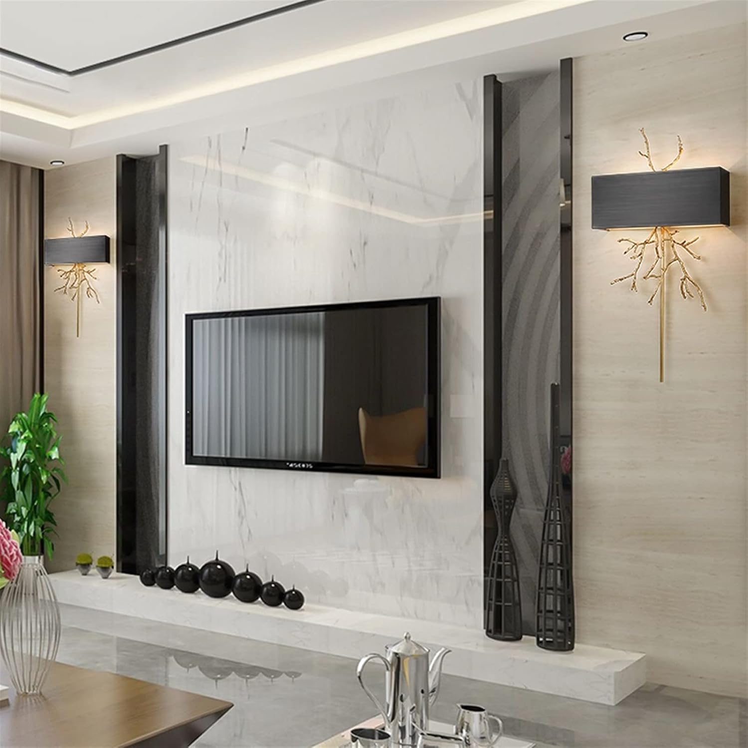 Aplique de pared escultórico Metalis