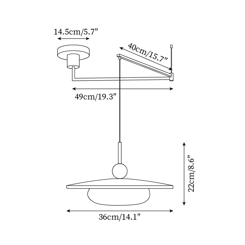 Lámpara colgante orientable Aireano