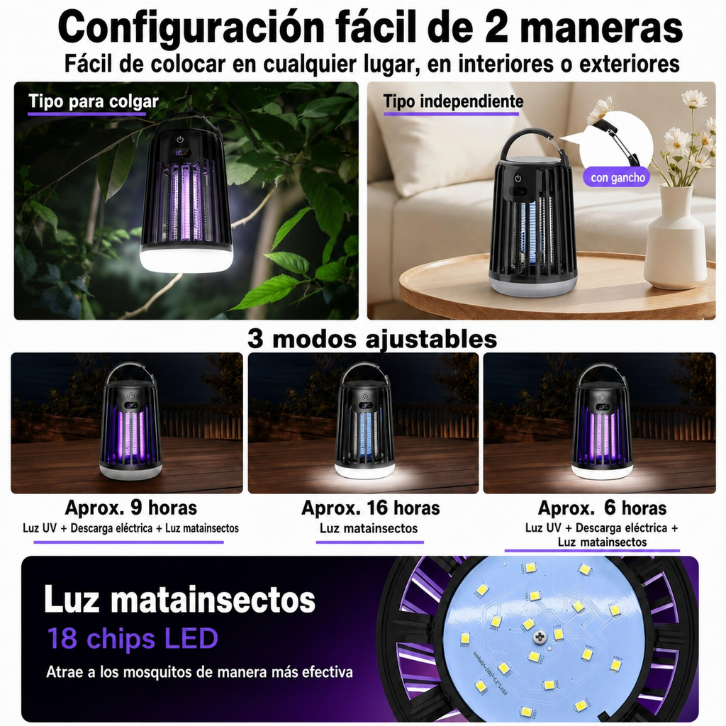 Lámpara eléctrica antimosquitos Mielira