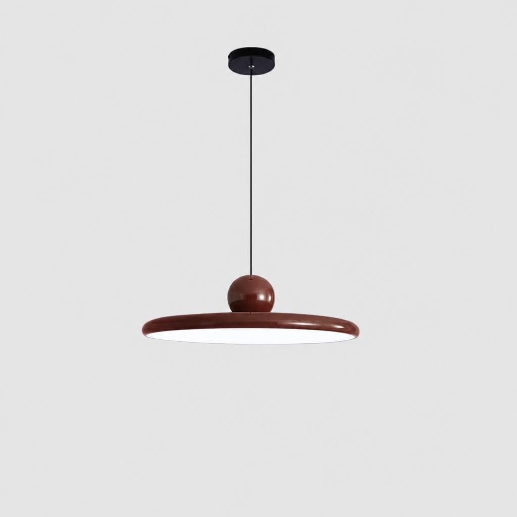 Lámpara colgante redonda Cini Rojo oscuro Luz fria 6000K