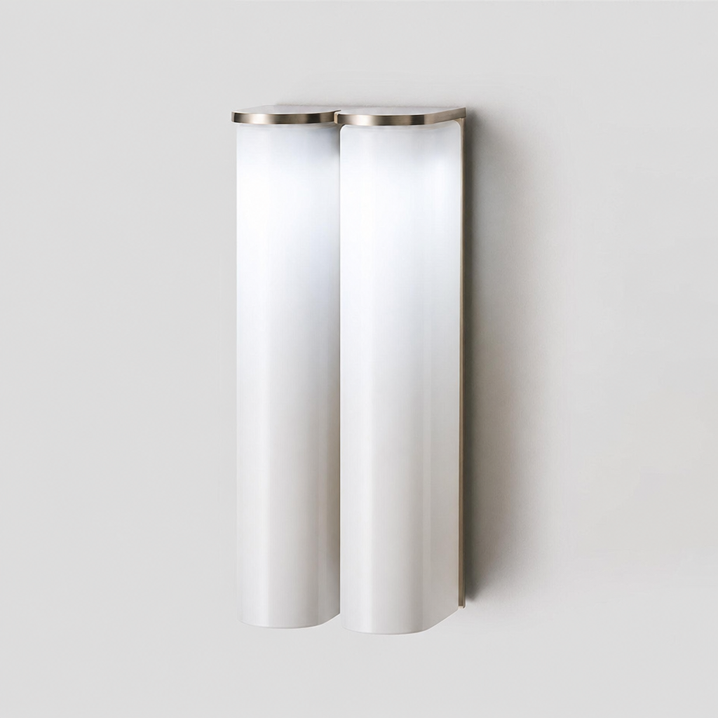 Aplique de pared tubular Olmiven Cobre + vidrio blanco Luz fría
