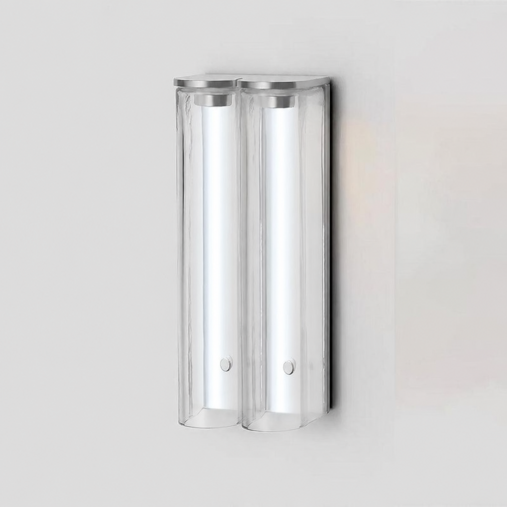Aplique de pared tubular Olmiven Cromo + vidrio transparente Luz fría